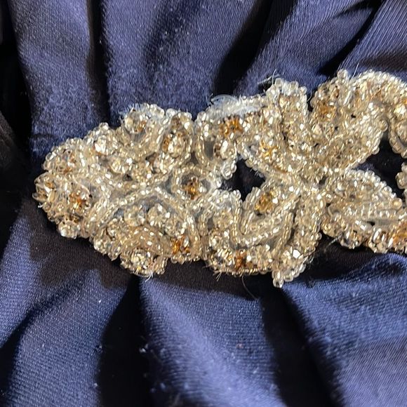 FINAL DROP! Betsy Adam One Shoulder / Cold Shoulder Cape Gown - Picture 10 of 13